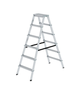 Stehleiter 11236 ML, 2x 6 Stufen, silber, Aluminium