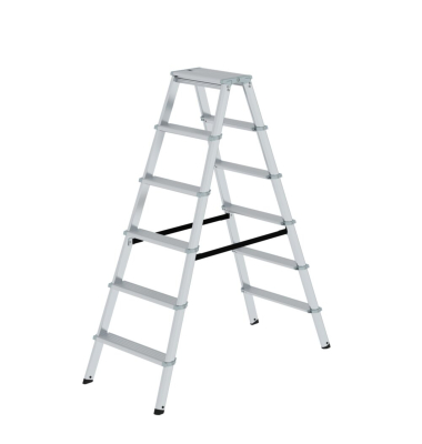 Stehleiter 11236 ML, 2x 6 Stufen, silber, Aluminium