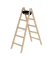 Stehleiter 33210, 2x 5 Stufen, braun, Holz