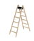 Stehleiter 33212, 2x 6 Stufen, braun, Holz