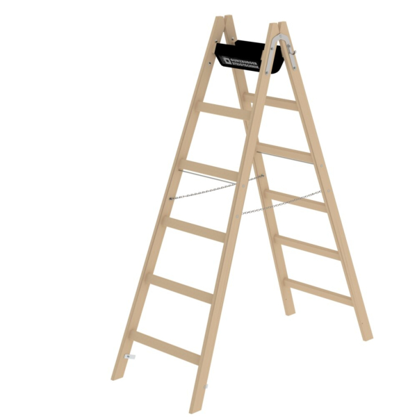 4031405332126 - MUNK Günzburger Steigtechnik Guenzburger Steigtechnik 33212 Holz Stufen-Doppelleiter Arbeitshöhe (max) 3 m Braun 103 kg
