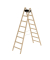 Stehleiter 33216, 2x 8 Stufen, braun, Holz