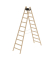 Stehleiter 33220, 2x 10 Stufen, braun, Holz