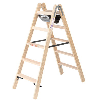 Stehleiter Holz 33810 beidseitig 2x5Stufen