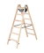 Stehleiter 33812, 2x 6 Stufen, braun, Holz