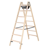 Stehleiter Holz 33814 beidseitig 2x7Stufen