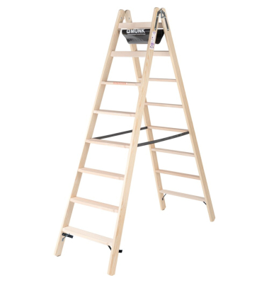Stehleiter Holz 33816 beidseitig 2x8Stufen