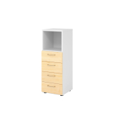 Regalschrank V9 Advanced V934S4/W/3/BS, nein, 3 OH, ahorn/wei&szlig;, 40x110x41,7cm (BxHxT)