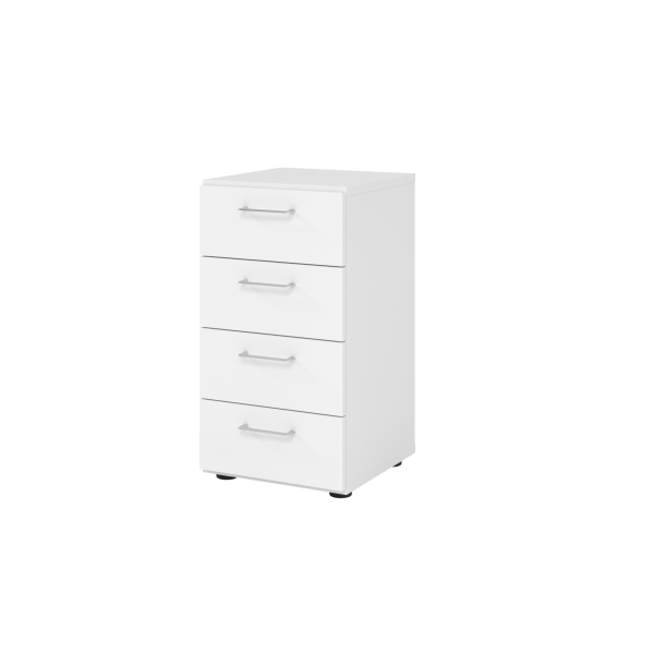 4032062308752 - Schubladenschrank Breno 4 Schübe Metallgriffe B 400 x T 420 x H 748 mm weiß weiß 4032062308752 - Schubladenschrank Breno 4 Schübe Metallgriffe B 400 x T 420 x H 748 mm weiß weiß