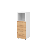 Regalschrank V9 Advanced V934S4/W/R/BS, nein, 3 OH, asteiche/wei&szlig;, 40x110x41,7cm (BxHxT)