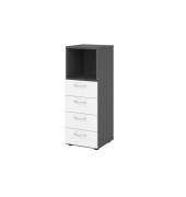 Regalschrank V9 Advanced V934S4/G/W/BS, nein, 3 OH, wei&szlig;/graphit, 40x110x41,7cm (BxHxT)