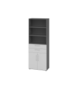 Regalschrank V9 Advanced V968K2/G/5/BS, abschlie&szlig;bar, 6 OH, grau/graphit, 80x215,6x41,7cm (BxHxT)