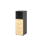 Regalschrank V9 Advanced V934S4/G/3/BS, nein, 3 OH, ahorn/graphit, 40x110x41,7cm (BxHxT)