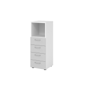 Regalschrank V9 Advanced V934S4/W/5/BS, nein, 3 OH, grau/wei&szlig;, 40x110x41,7cm (BxHxT)