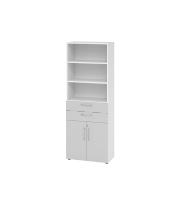 Regalschrank V9 Advanced V968K2/W/5/BS, abschlie&szlig;bar, 6 OH, grau/wei&szlig;, 80x215,6x41,7cm (BxHxT)