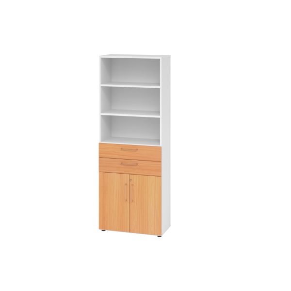 4032062324615 - Regalschrank V9 Advanced V968K2 W 6 BS abschließbar 6 OH buche weiß 80x2156x417cm (BxHxT) 4032062324615 Hammerbacher