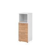 Regalschrank V9 Advanced V934S4/W/N/BS, nein, 3 OH, nussbaum/wei&szlig;, 40x110x41,7cm (BxHxT)