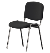Besucherstuhl ISO 4L 4Fuß gepolstert ch/sw
