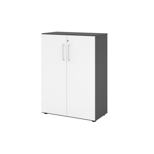 4032062184400 - Flügeltürenschrank V9 Advanced V938T3 G W BS abschließbar 3 OH weiß graphit 80x110x417cm (BxHxT) 4032062184400 Hammerbacher