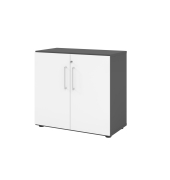 Aktenschrank V9 Advanced V928T2/G/W/BS, abschlie&szlig;bar, 2 OH, wei&szlig;/graphit, 80x74,8x41,7cm (BxHxT)