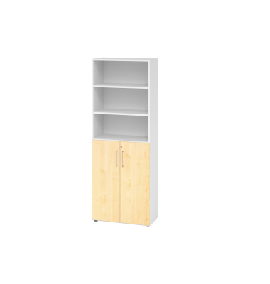 Regalschrank V9 Advanced V968T3/W/3/BS, abschlie&szlig;bar, 6 OH, ahorn/wei&szlig;, 80x215,6x41,7cm (BxHxT)
