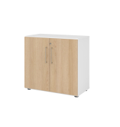 Aktenschrank V9 Advanced V928T2/W/E/BS, abschlie&szlig;bar, 2 OH, eiche/wei&szlig;, 80x74,8x41,7cm (BxHxT)