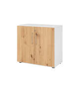 Aktenschrank V9 Advanced V928T2/W/R/BS, abschlie&szlig;bar, 2 OH, asteiche/wei&szlig;, 80x74,8x41,7cm (BxHxT)
