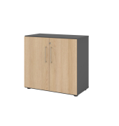 Aktenschrank V9 Advanced V928T2/G/E/BS, abschlie&szlig;bar, 2 OH, asteiche/graphit, 80x74,8x41,7cm (BxHxT)