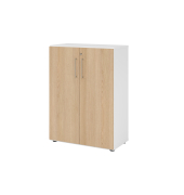 Aktenschrank V9 Advanced V938T3/W/E/BS, abschlie&szlig;bar, 3 OH, asteiche/wei&szlig;, 80x110x41,7cm (BxHxT)