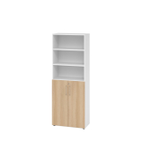 Regalschrank V9 Advanced V968T3/W/E/BS, abschlie&szlig;bar, 6 OH, eiche/wei&szlig;, 80x215,6x41,7cm (BxHxT)