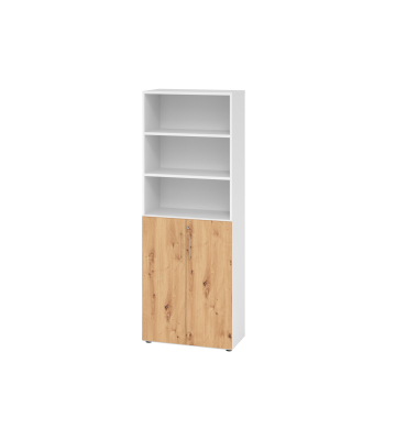 Regalschrank V9 Advanced V968T3/W/R/BS, abschlie&szlig;bar, 6 OH, asteiche/wei&szlig;, 80x215,6x41,7cm (BxHxT)