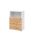 Regalschrank V9 Advanced V938S4/W/R/BS, nein, 3 OH, asteiche/wei&szlig;, 80x110x41,7cm (BxHxT)