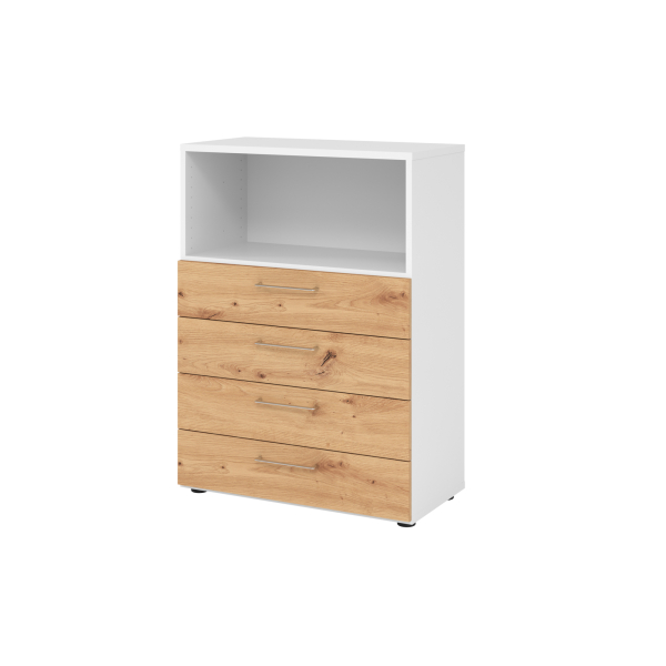 4032062309124 - Regalschrank V9 Advanced V938S4 W R BS nein 3 OH asteiche weiß 80x110x417cm (BxHxT) 4032062309124 Hammerbacher