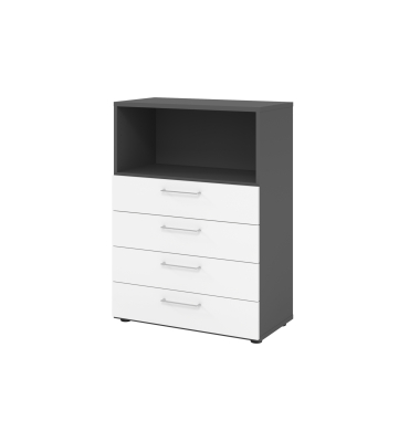 Regalschrank V9 Advanced V938S4/G/W/BS, nein, 3 OH, wei&szlig;/graphit, 80x110x41,7cm (BxHxT)