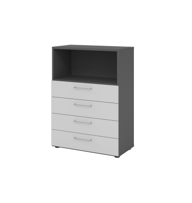 Regalschrank V9 Advanced V938S4/G/5/BS, nein, 3 OH, grau/graphit, 80x110x41,7cm (BxHxT)