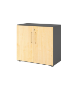Aktenschrank V9 Advanced V928T2/G/3/BS, abschlie&szlig;bar, 2 OH, ahorn/graphit, 80x74,8x41,7cm (BxHxT)