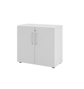 Aktenschrank V9 Advanced V928T2/W/5/BS, abschlie&szlig;bar, 2 OH, grau/wei&szlig;, 80x74,8x41,7cm (BxHxT)