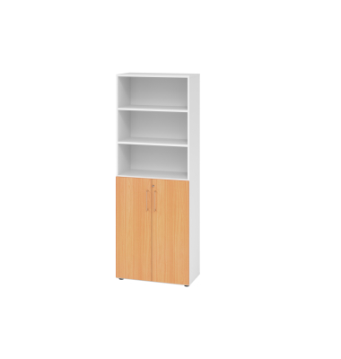 Regalschrank V9 Advanced V968T3/W/6/BS, abschlie&szlig;bar, 6 OH, buche/wei&szlig;, 80x215,6x41,7cm (BxHxT)