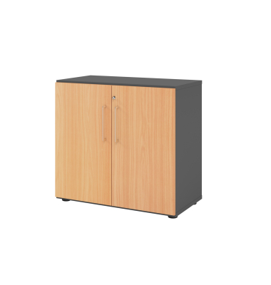 Aktenschrank V9 Advanced V928T2/G/6/BS, abschlie&szlig;bar, 2 OH, buche/graphit, 80x74,8x41,7cm (BxHxT)