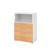 Regalschrank V9 Advanced V938S4/W/6/BS, nein, 3 OH, buche/wei&szlig;, 80x110x41,7cm (BxHxT)