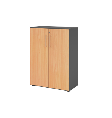 Aktenschrank V9 Advanced V938T3/G/6/BS, abschlie&szlig;bar, 3 OH, buche/graphit, 80x110x41,7cm (BxHxT)