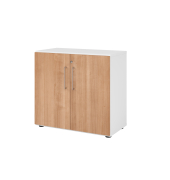 Aktenschrank V9 Advanced V928T2/W/N/BS, abschlie&szlig;bar, 2 OH, nussbaum/wei&szlig;, 80x74,8x41,7cm (BxHxT)
