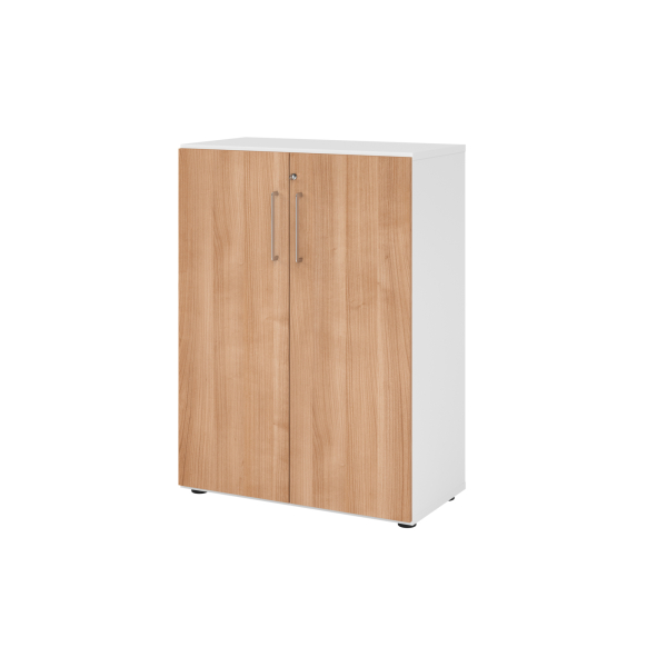 4032062324844 - Flügeltürenschrank V9 Advanced V938T3 W N BS abschließbar 3 OH nussbaum weiß 80x110x417cm (BxHxT) 4032062324844 Hammerbache