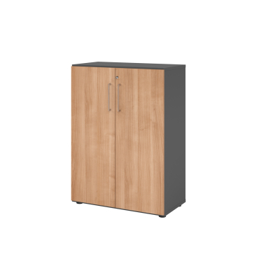 Aktenschrank V9 Advanced V938T3/G/N/BS, abschlie&szlig;bar, 3 OH, nussbaum/graphit, 80x110x41,7cm (BxHxT)