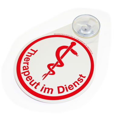 Hinweisschild Therapeut im Dienst 9108-02096-002