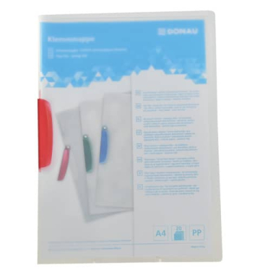 Klemmhefter 8557190-04, A4 transluzent/rot, für ca. 40 Blatt, Polypropylen (PP)