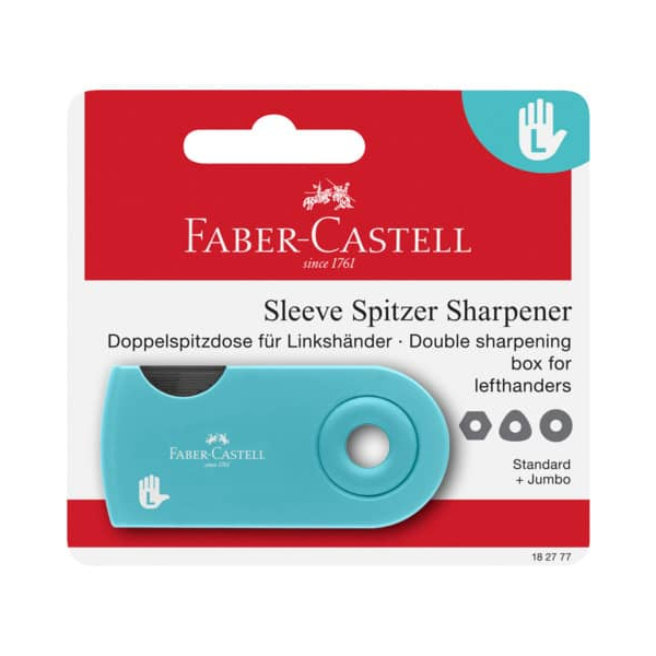 5 Stück Faber-Castell Dosenspitzer doppelt Sleeve türkis Links 4005401827771 Faber-Castell
