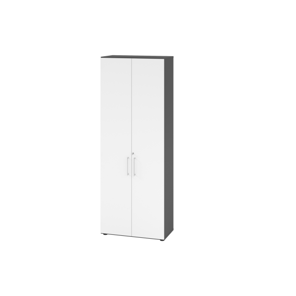 4032062184578 - Flügeltürenschrank V9 Advanced V968T6 G W BS abschließbar weiß graphit 80x2156x417cm (BxHxT) 4032062184578 Hammerbacher