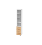 Regalschrank V9 Advanced V964S4/W/R/BS, nein, 6 OH, asteiche/wei&szlig;, 40x215,6x41,7cm (BxHxT)