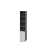 Regalschrank V9 Advanced V964S4/G/5/BS, nein, 6 OH, grau/graphit, 40x215,6x41,7cm (BxHxT)